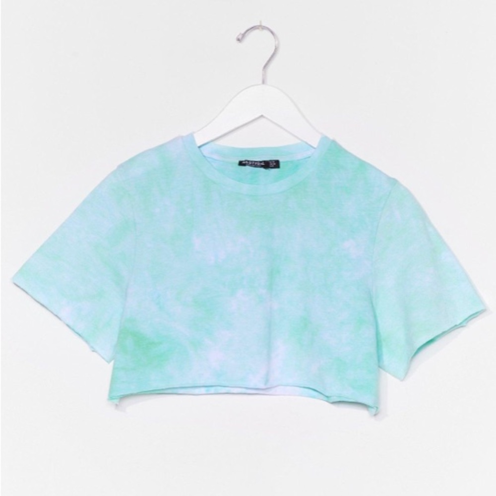 Tie Dye Micro Crop Tee - mint